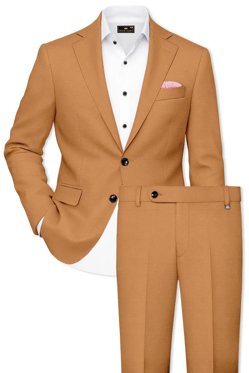 Twine Brown Dobby Textured Single Breasted Suit 2