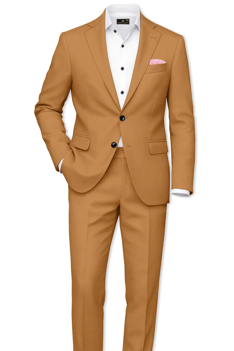 Twine Brown Dobby Textured Single Breasted Suit 4