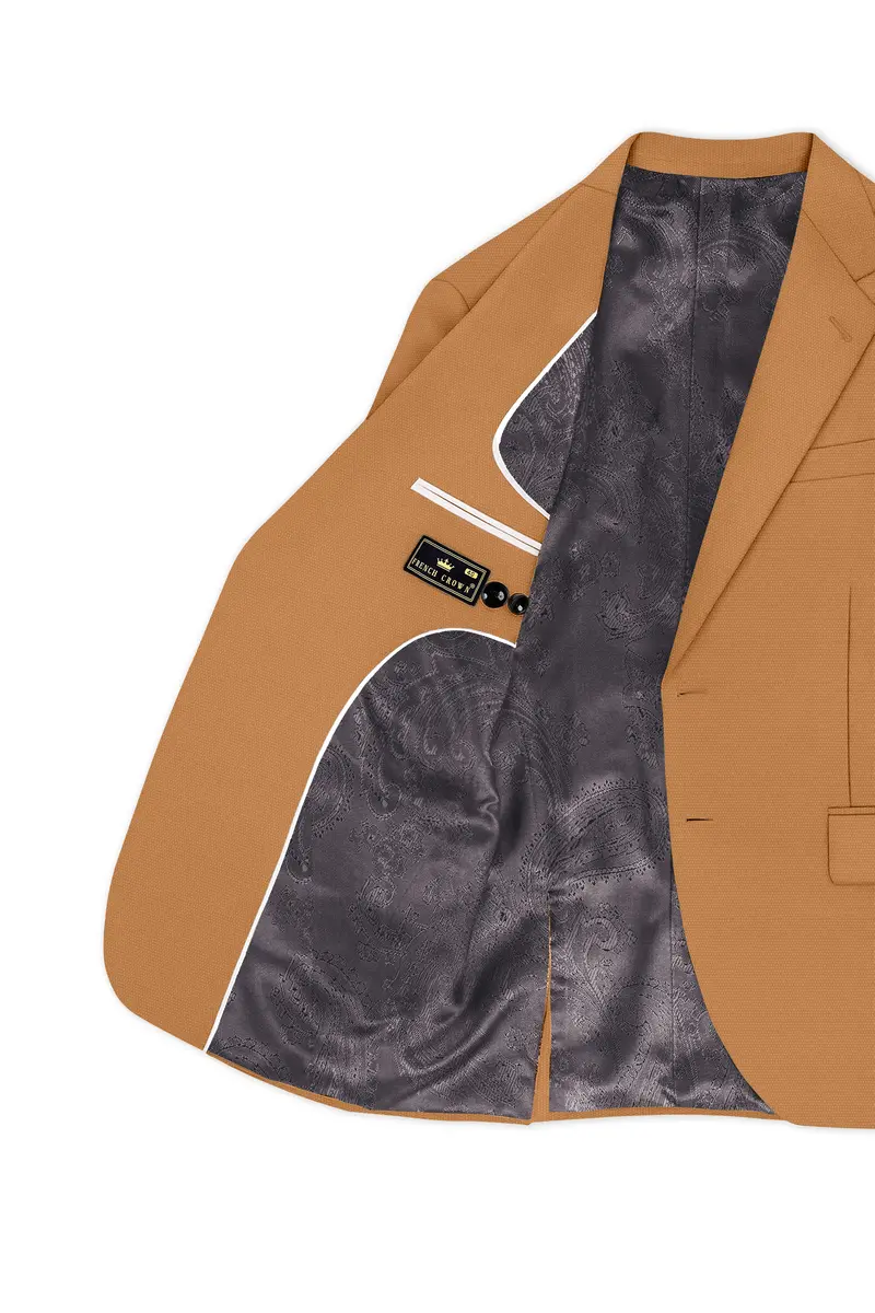 Twine Brown Dobby Textured Single Breasted Suit 6