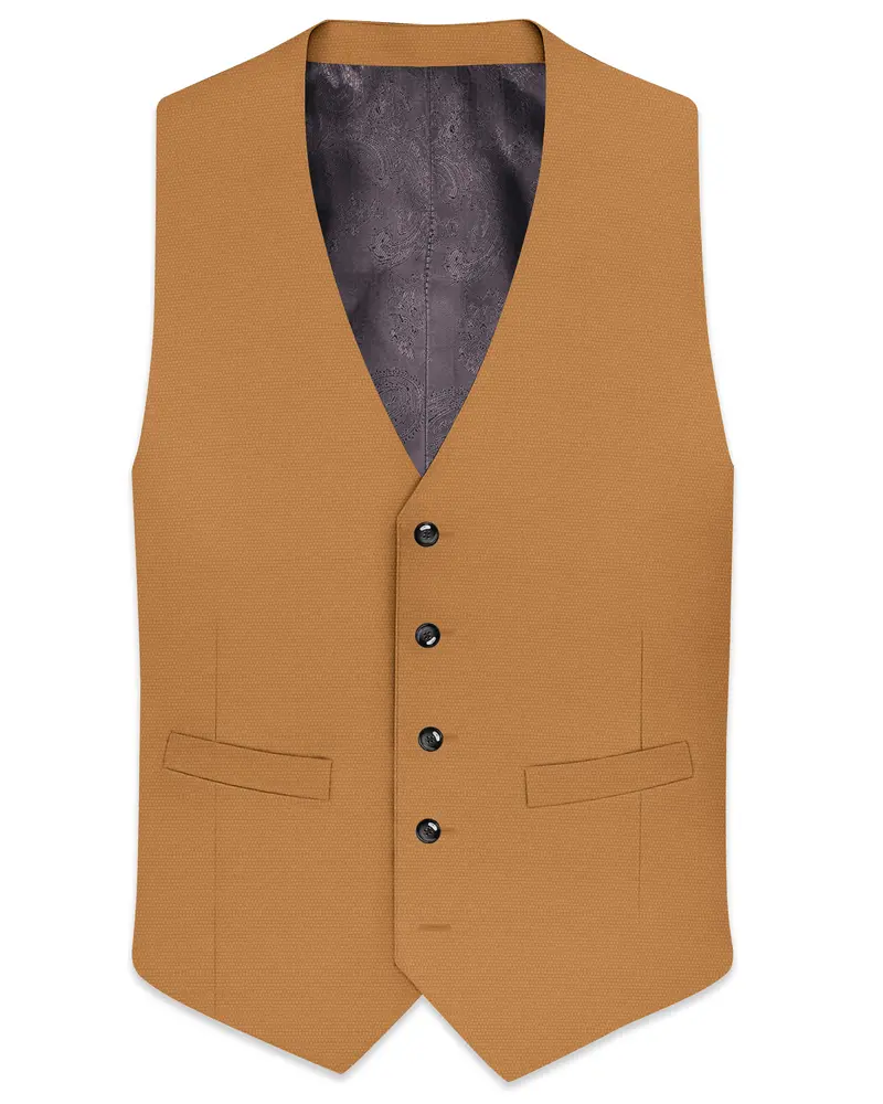 Twine Brown Dobby Textured Waistcoat 1