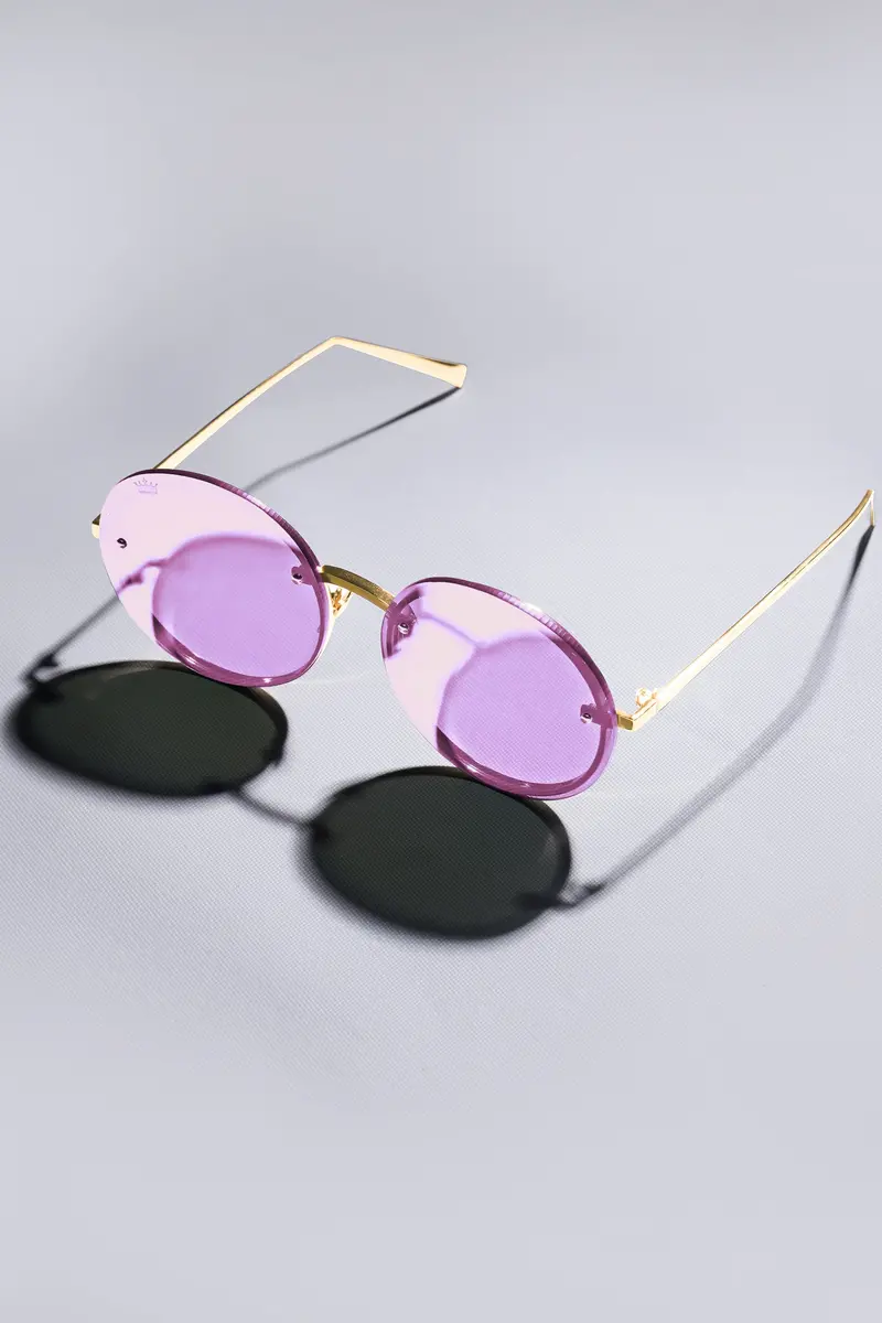 Twitch Purple French Crown Rimless Unisex Sunglasses 2
