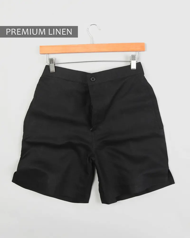 Two Jade Black Luxurious Linen Shorts 3