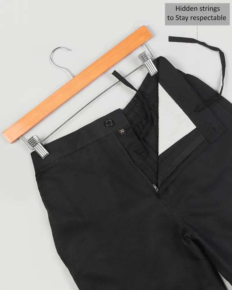 Two Jade Black Luxurious Linen Shorts 5