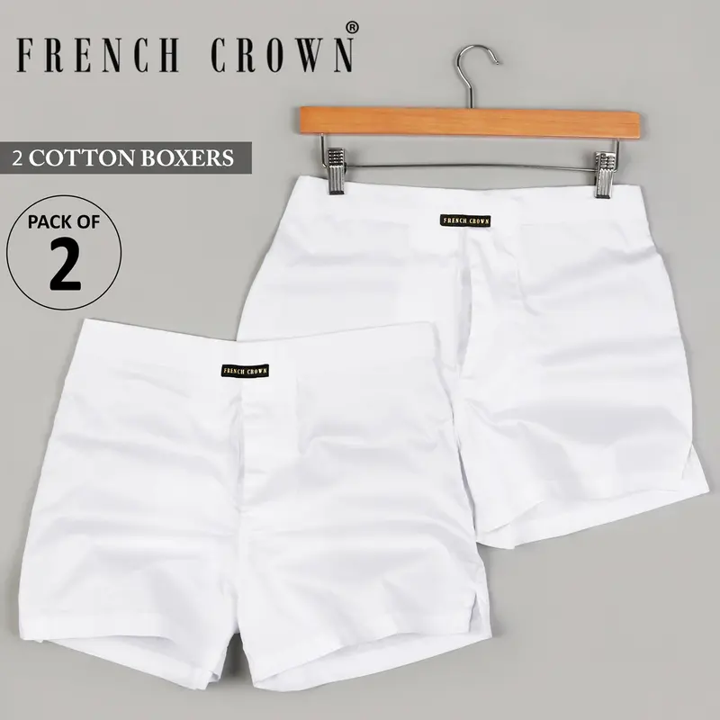 Two White Giza Cotton Boxers 1