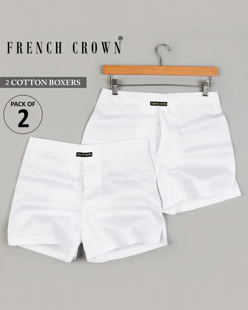 Two White Giza Cotton Boxers 2