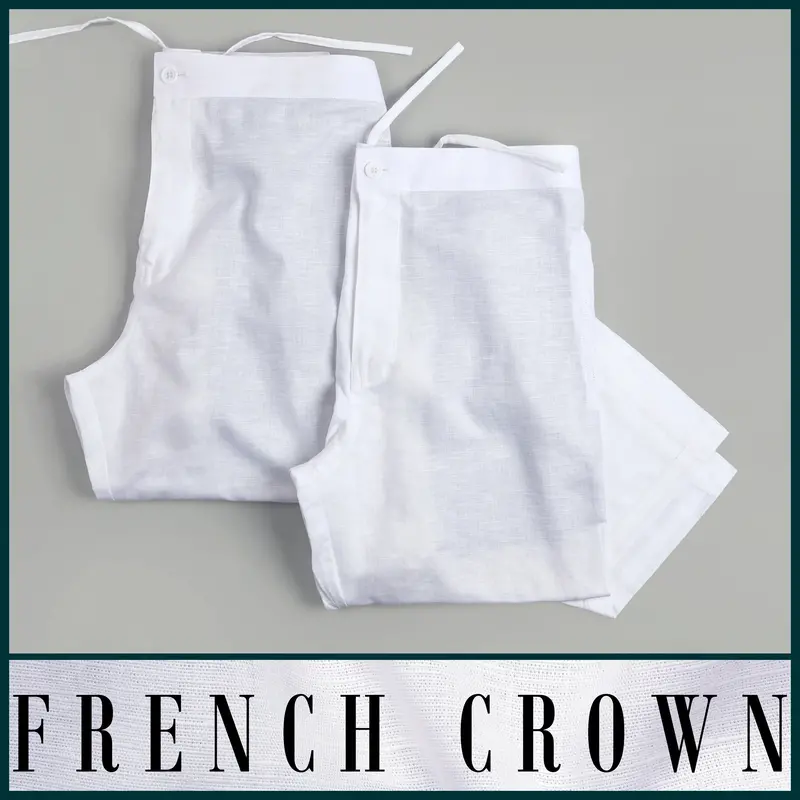 Two White Premium Linen Lounge Pants 1