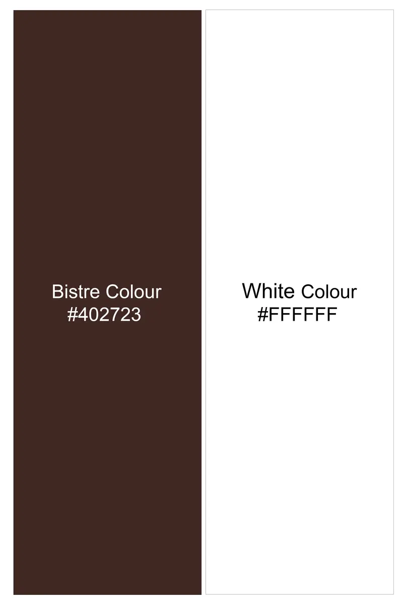 Umber-Bistre Brown And Bright White Pin Striped Subtle Sheen Super Soft Premium Cotton Dress Shirt 7