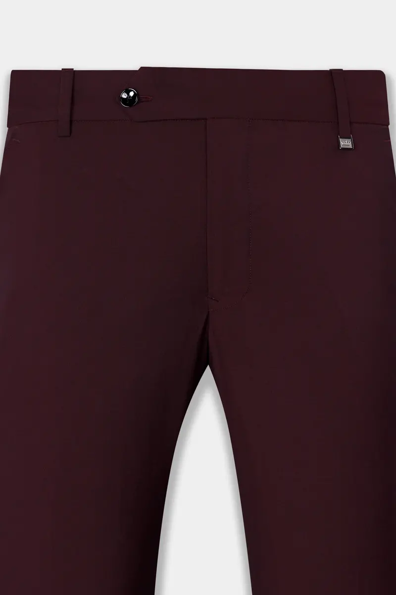 Umber Maroon Wool Rich Pant 2