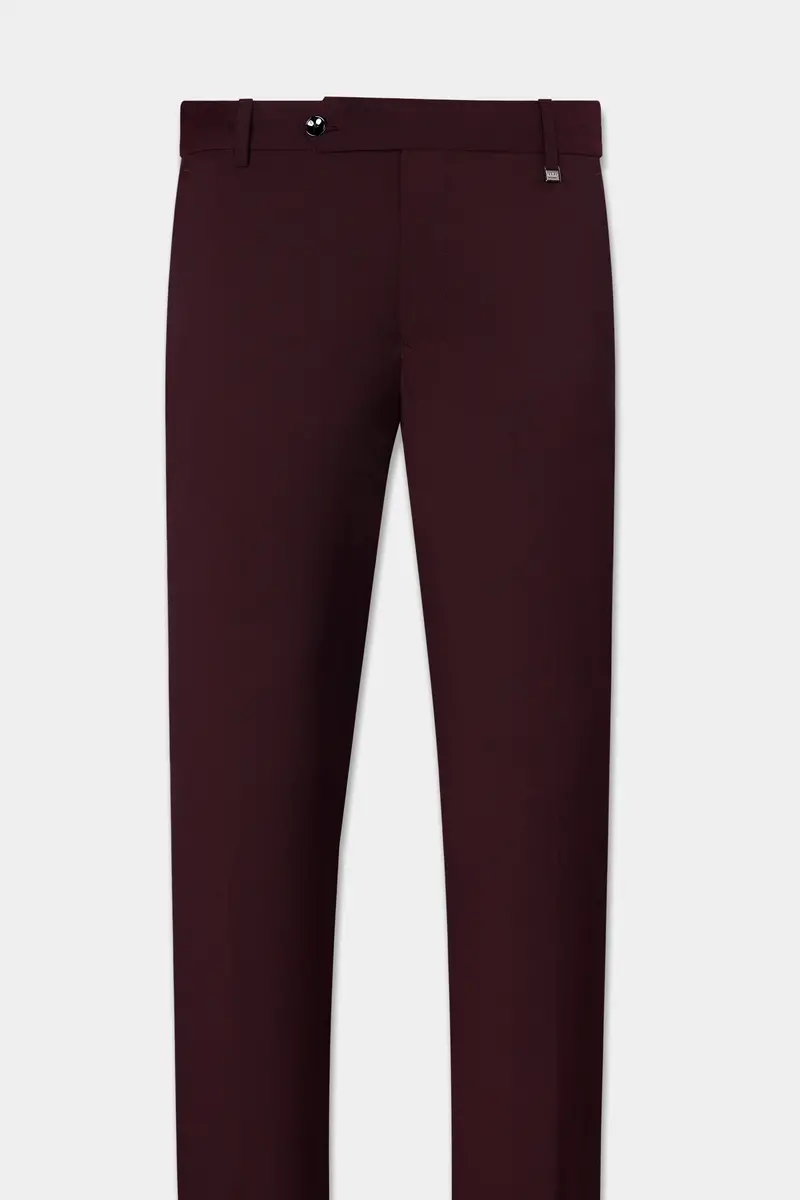 Umber Maroon Wool Rich Pant 4