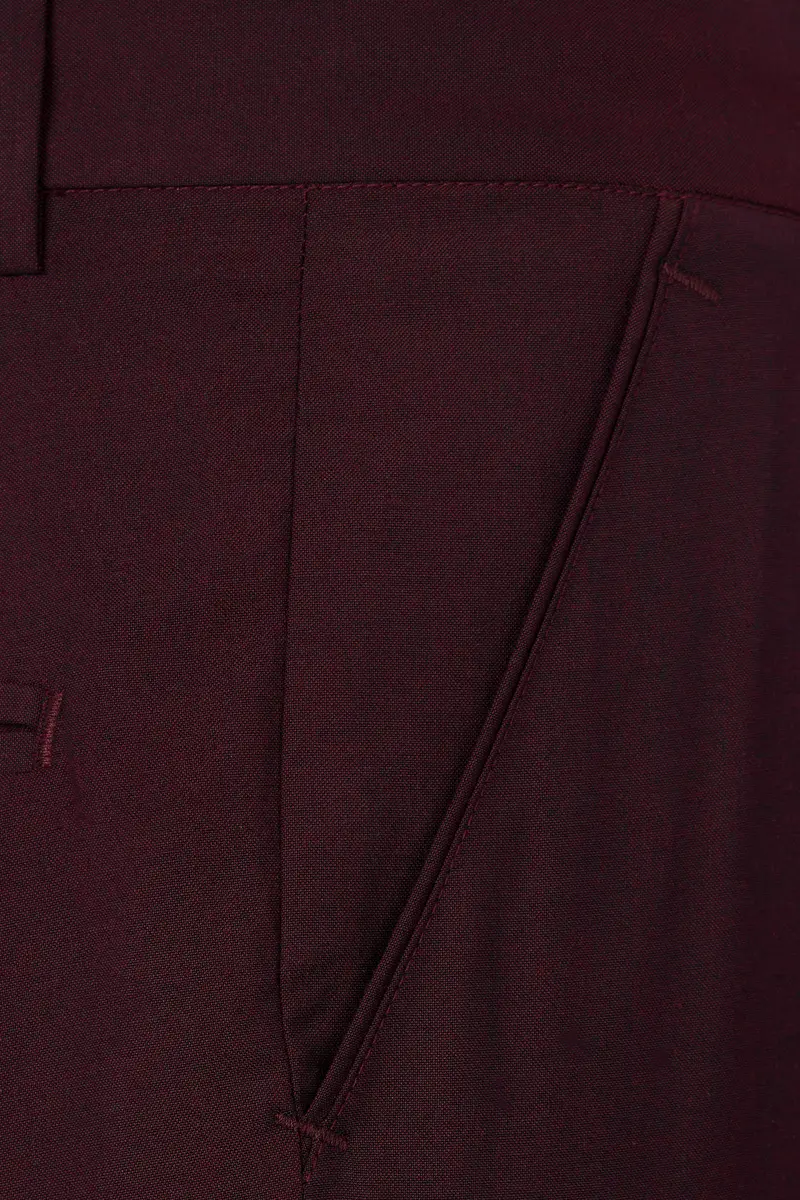 Umber Maroon Wool Rich Pant 5