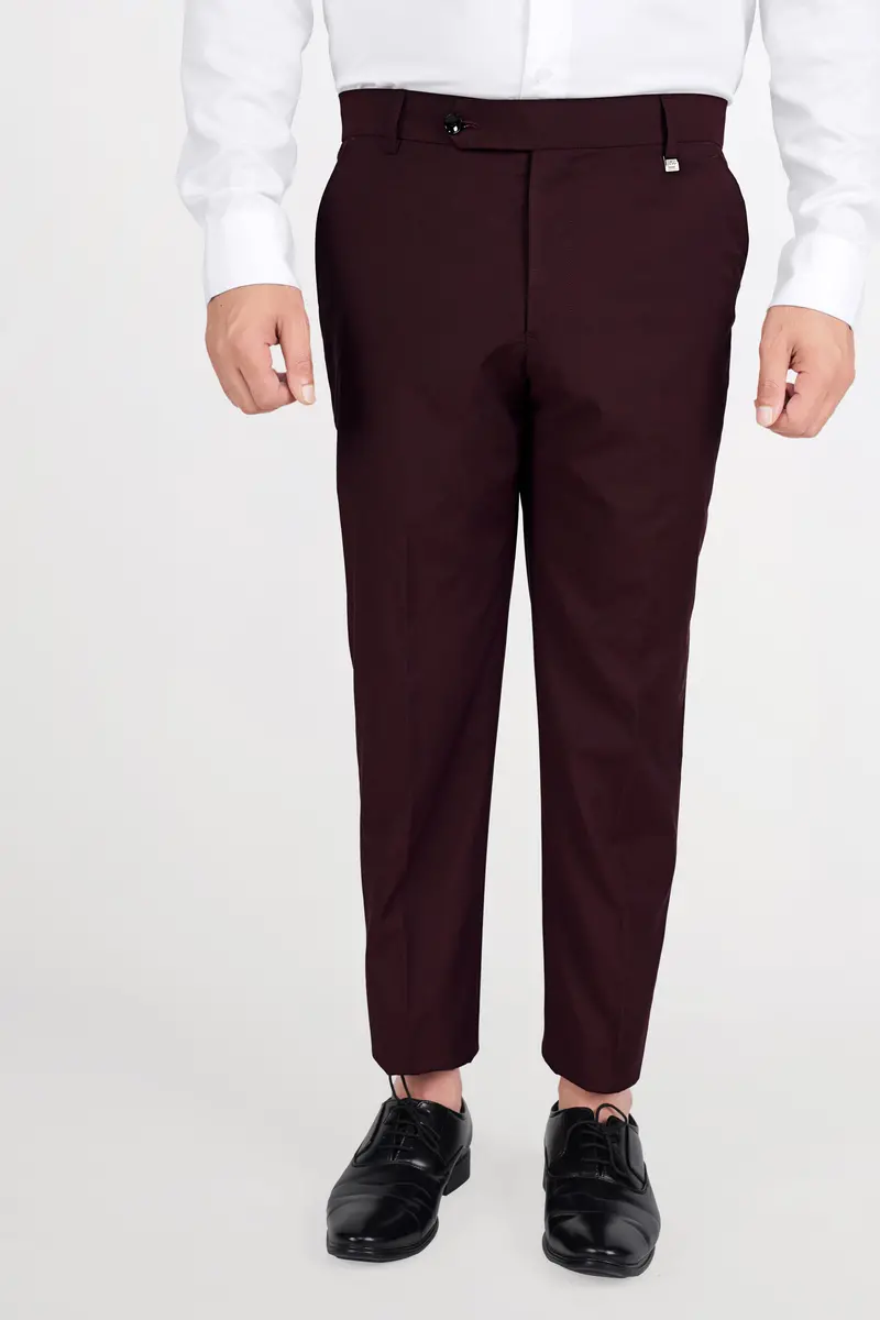 Umber Maroon Wool Rich Pant 6