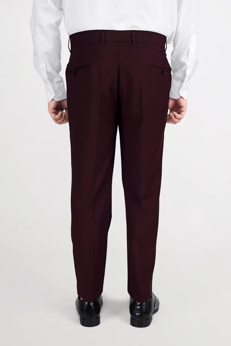 Umber Maroon Wool Rich Pant 9