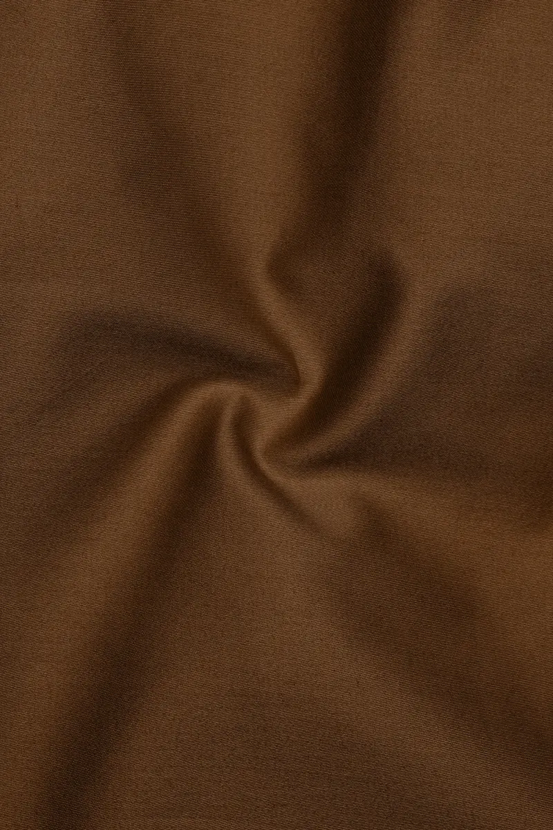 Umber-Otter Brown Subtle Sheen Super Soft Premium Cotton Mandarin Dress Shirt 3