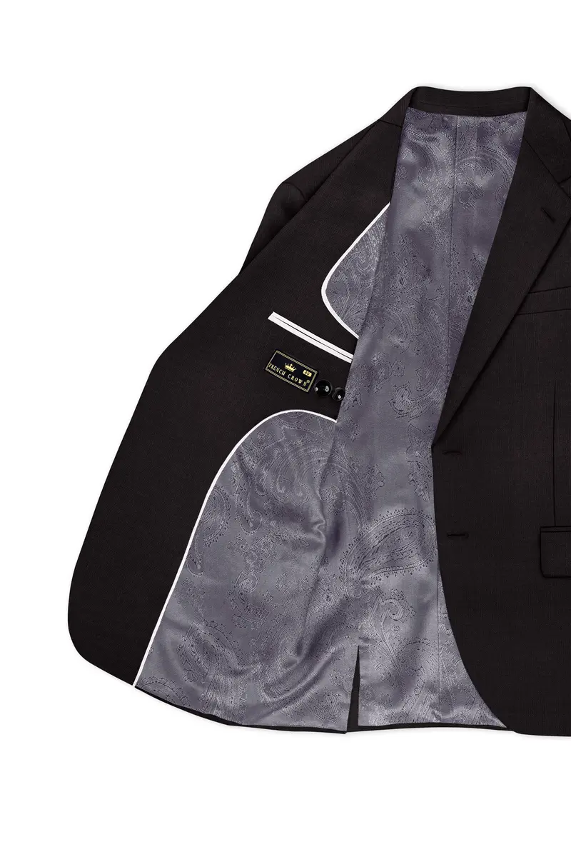 Umbero-Eclipse Brown Wool Rich Slight Stretch Single Breasted Blazer 5