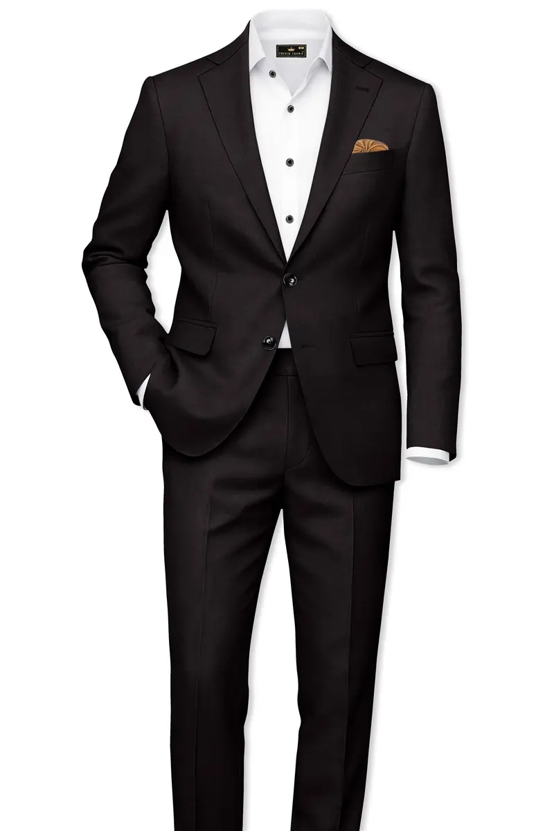Umbero-Eclipse Brown Wool Rich Slight Stretch Single Breasted Blazer 9