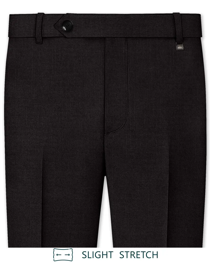 Umbero-Eclipse Brown Wool Rich Slight Stretch Waistband Pant 1