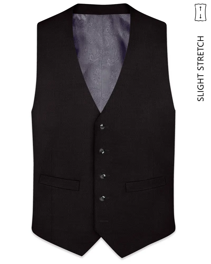 Umbero-Eclipse Brown Wool Rich Slight Stretch Waistcoat 1