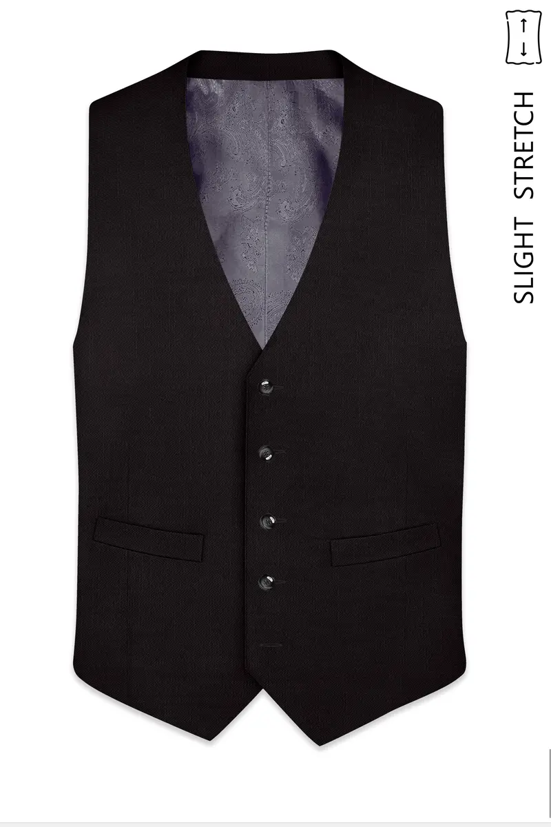 Umbero-Eclipse Brown Wool Rich Slight Stretch Waistcoat 2