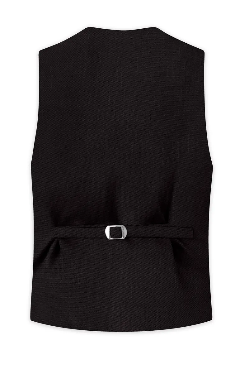 Umbero-Eclipse Brown Wool Rich Slight Stretch Waistcoat 4