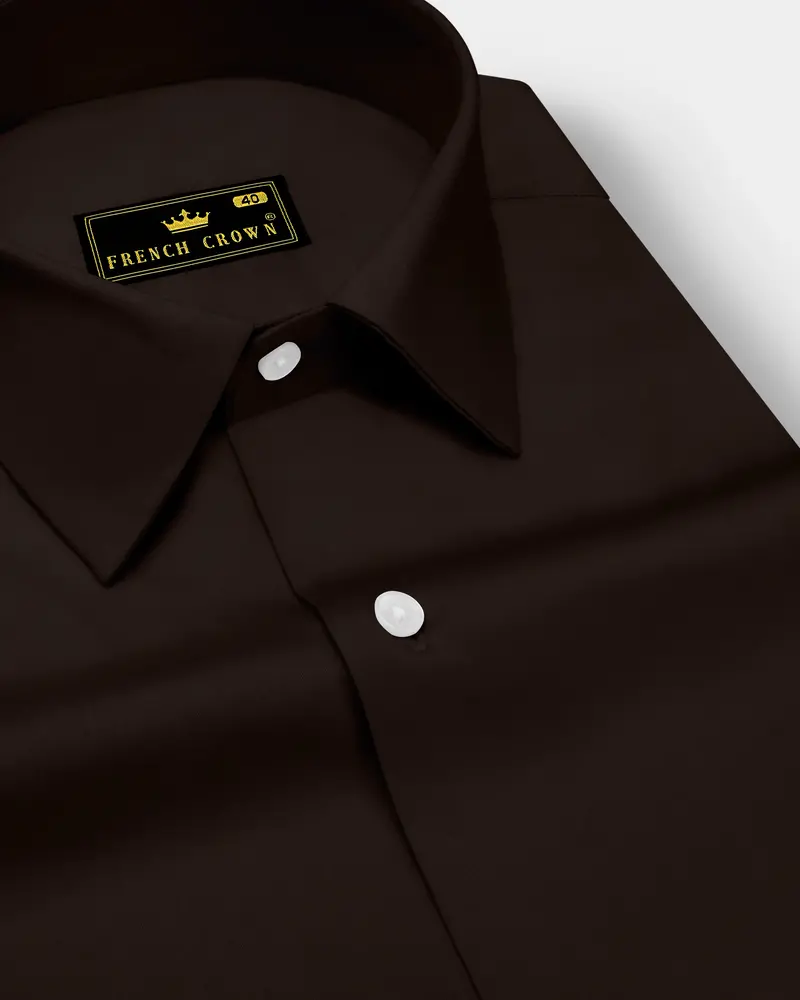 Umbero-Eternity Brown Subtle Sheen Super Soft Premium Cotton Dress Shirt 1