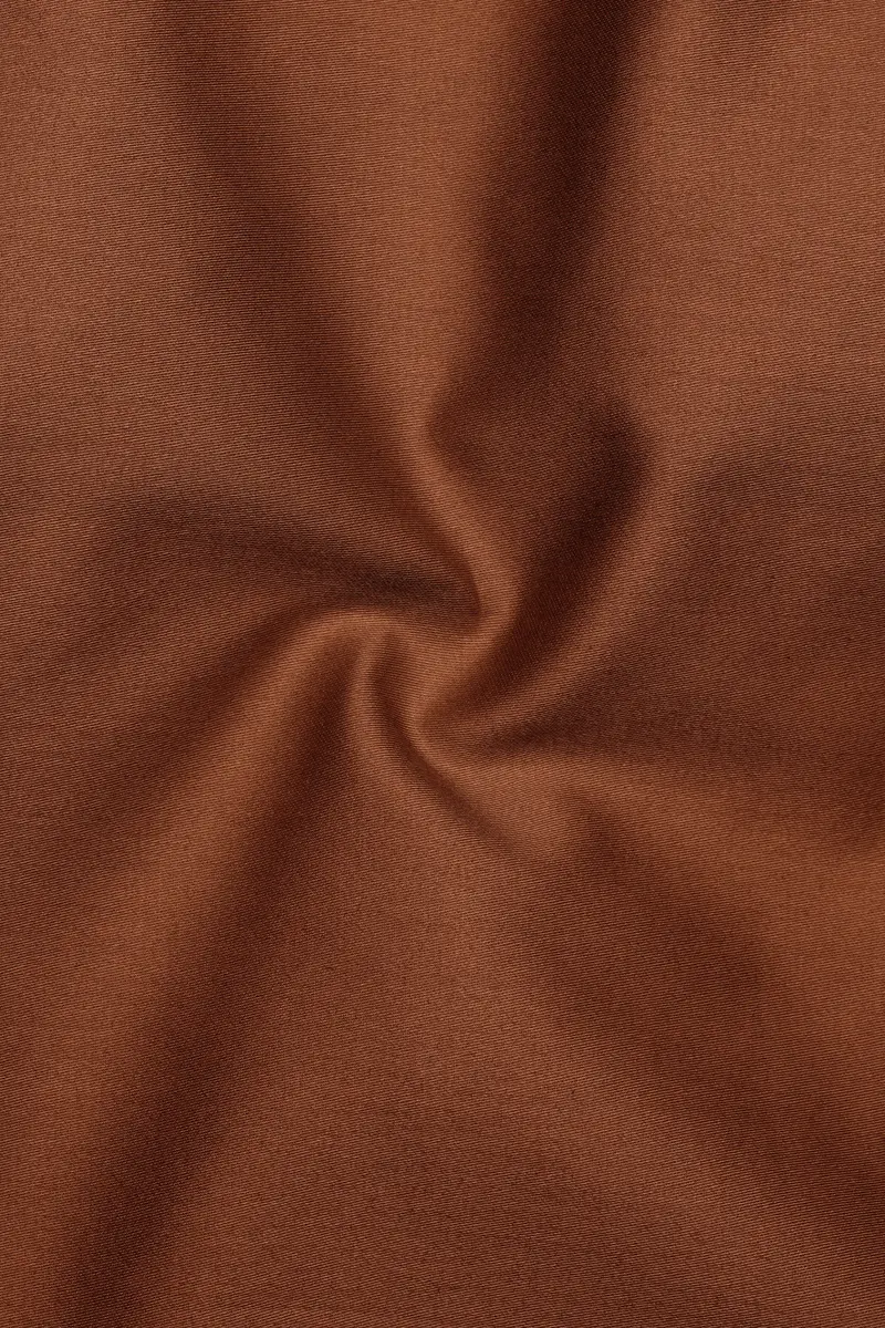 Umbero-Walnut Brown Subtle Sheen Super Soft Premium Cotton Dress Shirt 3