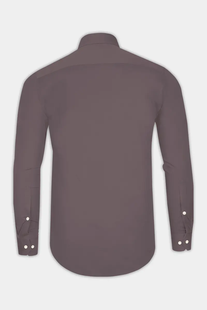 Umbero-Wenge Brown Subtle Sheen Super Soft Premium Cotton Tuxedo Dress Shirt 7