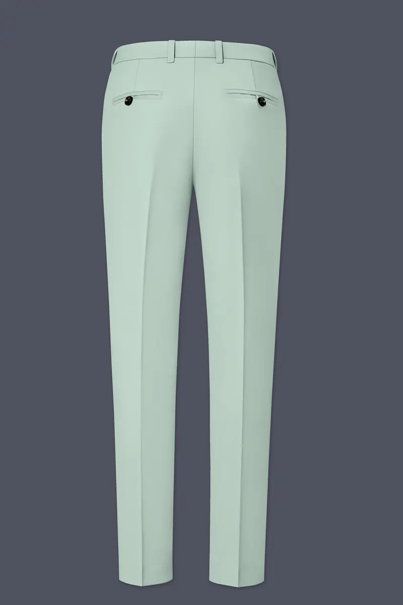 Umbra-Shadow Green Slight Stretch Subtle Sheen Poly-Viscose Double Breasted Suit 14