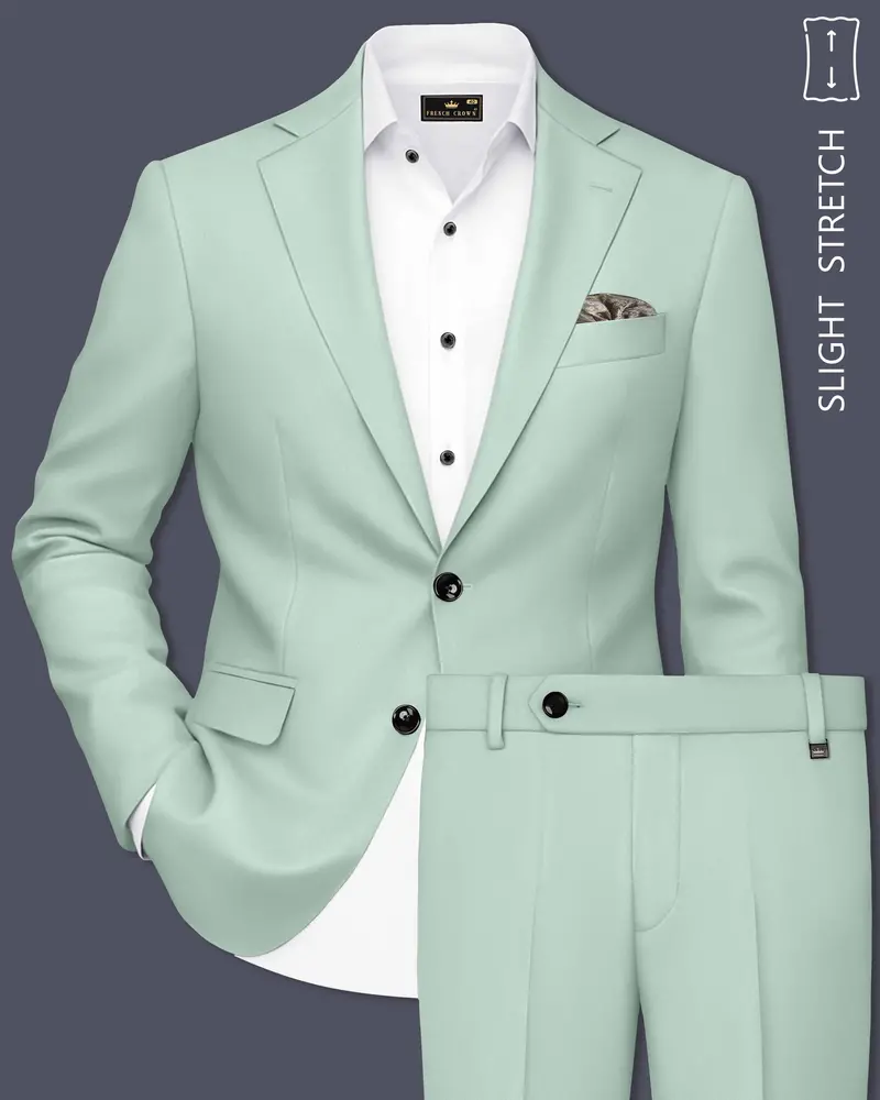 Umbra-Shadow Green Slight Stretch Subtle Sheen Poly-Viscose Single Breasted Suit 1