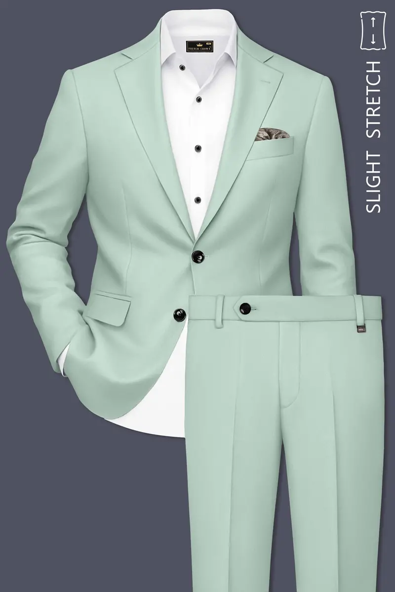Umbra-Shadow Green Slight Stretch Subtle Sheen Poly-Viscose Single Breasted Suit 2