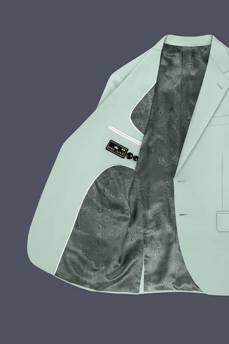 Umbra-Shadow Green Slight Stretch Subtle Sheen Poly-Viscose Single Breasted Suit 6