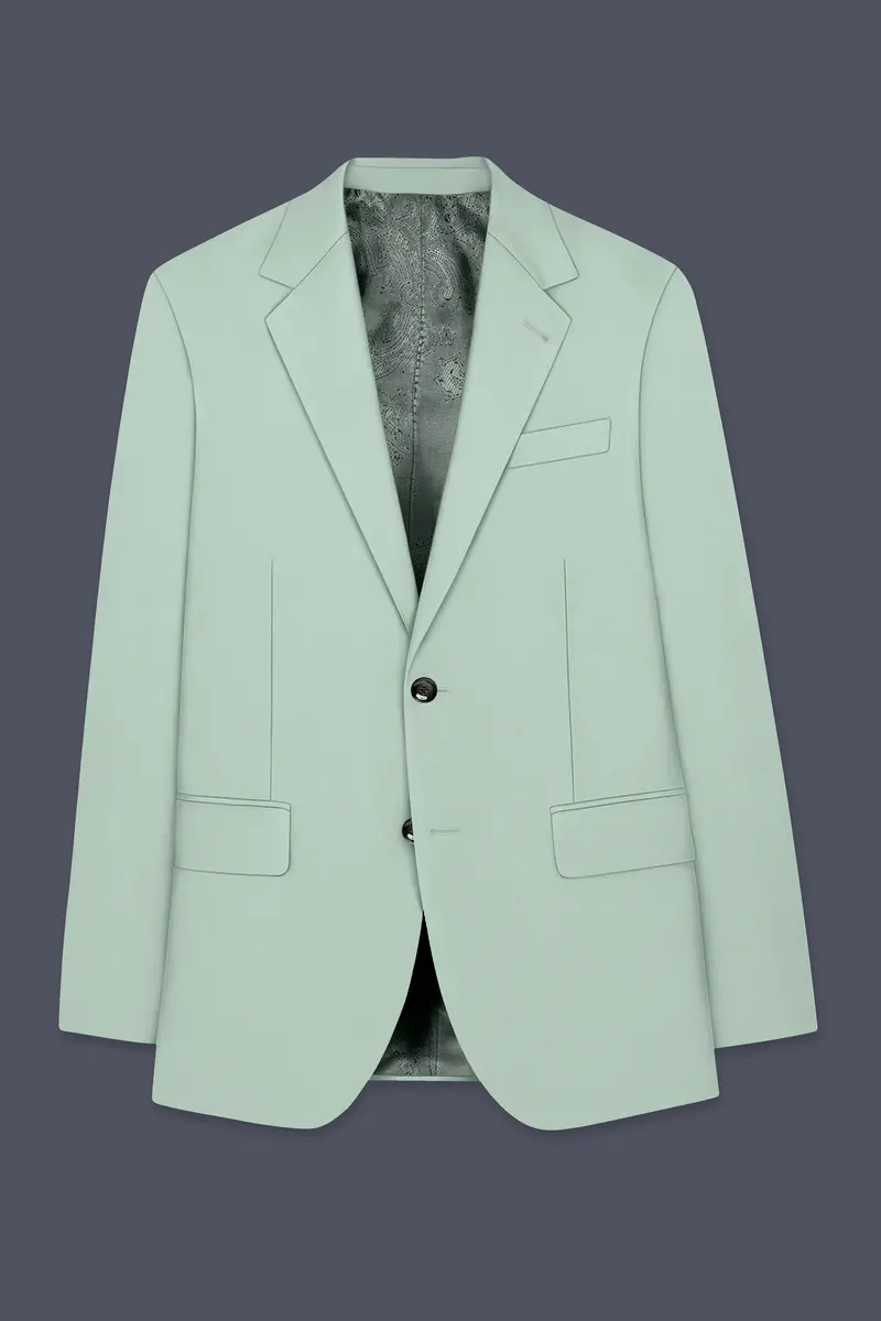 Umbra-Shadow Green Slight Stretch Subtle Sheen Poly-Viscose Single Breasted Suit 8