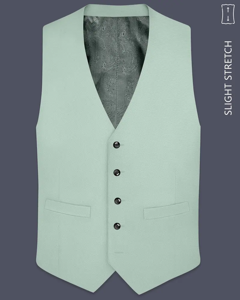 Umbra-Shadow Green Slight Stretch Subtle Sheen Poly-Viscose Waistcoat 1