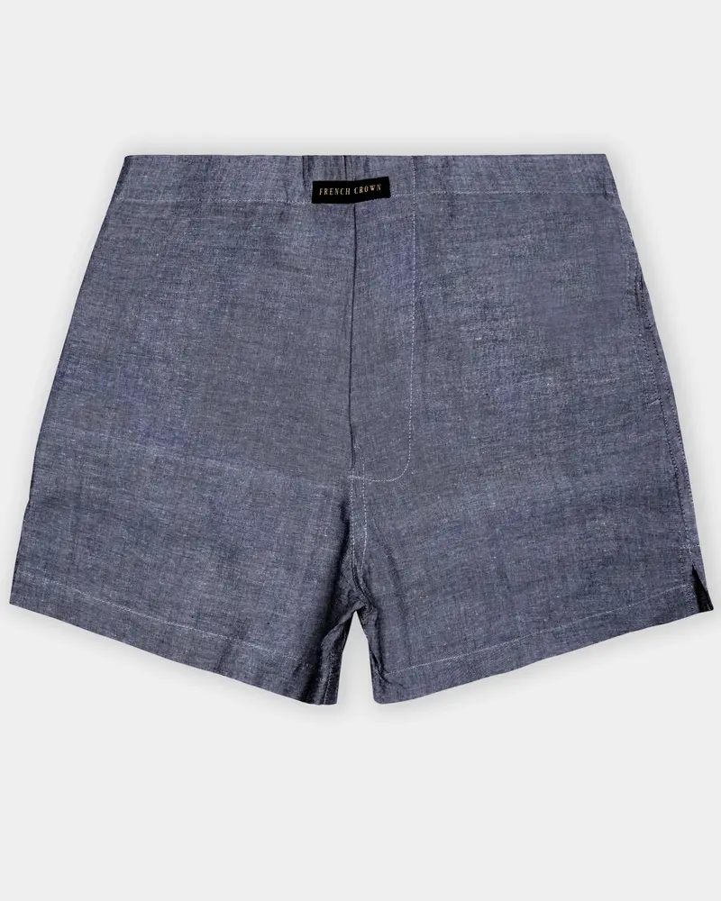 Urban Stone-Dolphin Gray Solid Chambray Premium Cotton Boxer 1