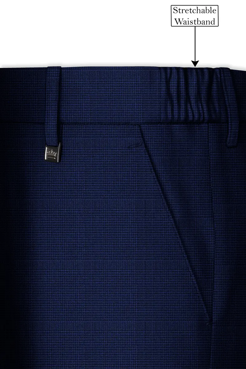 Valhalla Blue Subtle Plaid Wool Rich Pant 6