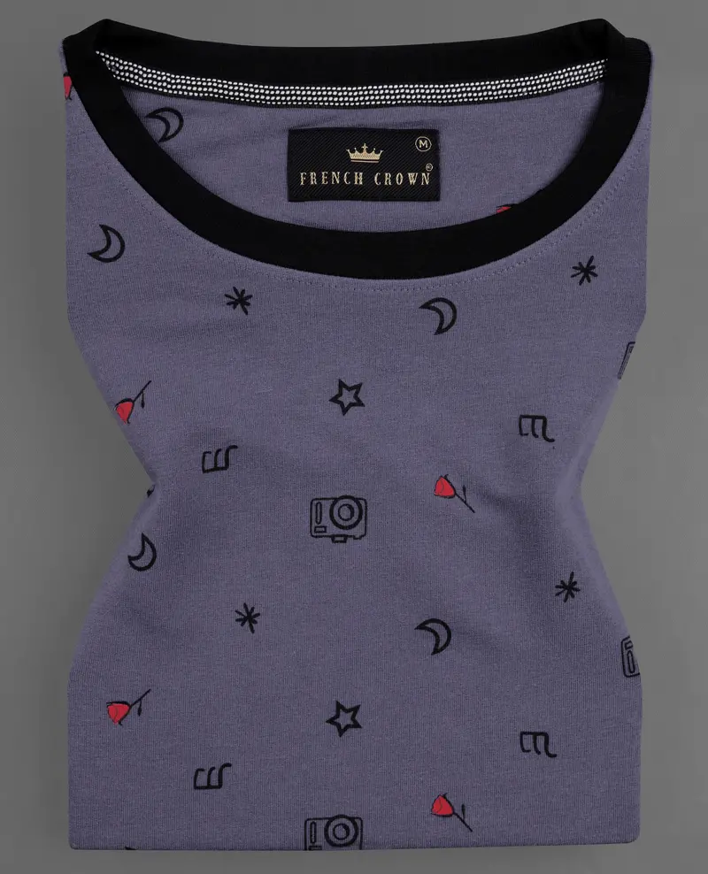 Vampire Blue Printed Premium Cotton Organic T-Shirt 1