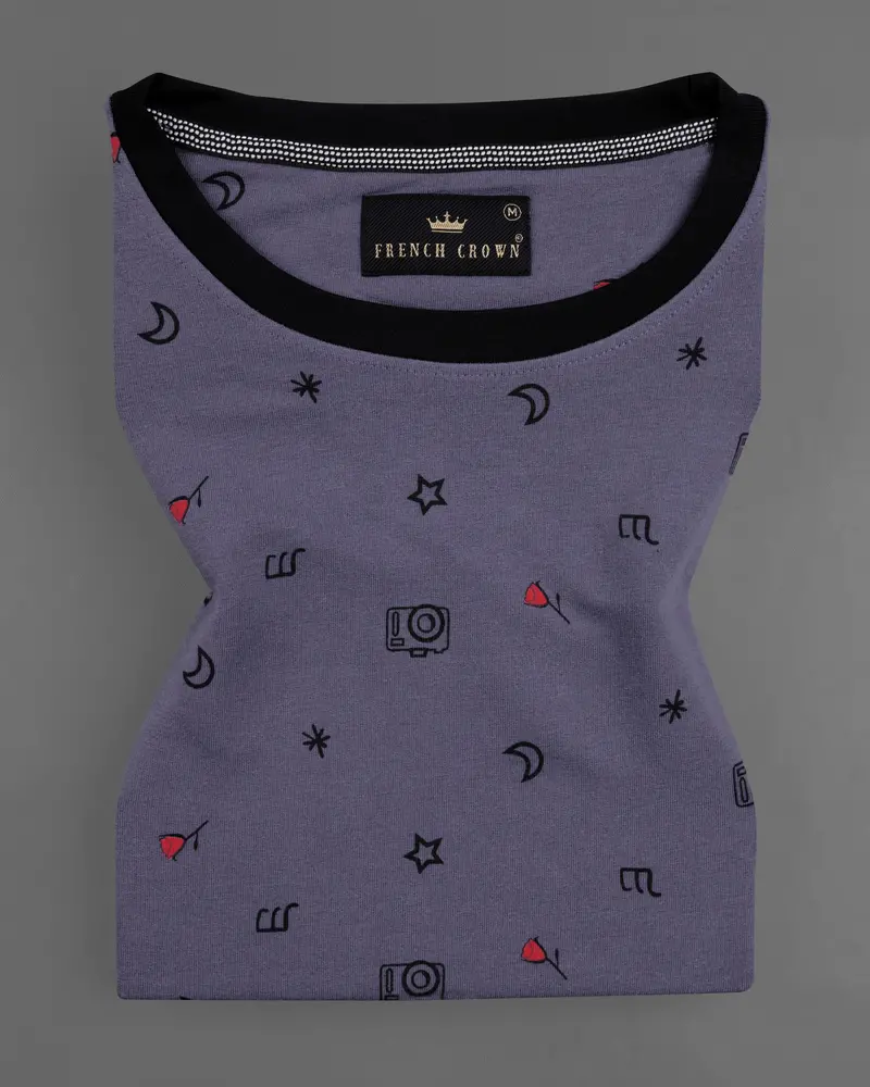 Vampire Blue Printed Premium Cotton Organic T-Shirt 2