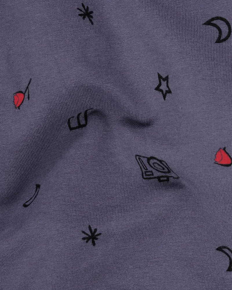 Vampire Blue Printed Premium Cotton Organic T-Shirt 3