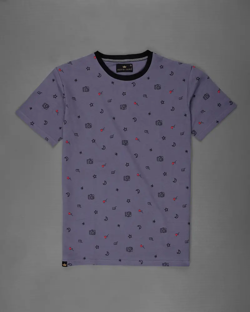 Vampire Blue Printed Premium Cotton Organic T-Shirt 4