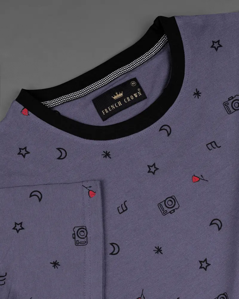 Vampire Blue Printed Premium Cotton Organic T-Shirt 5
