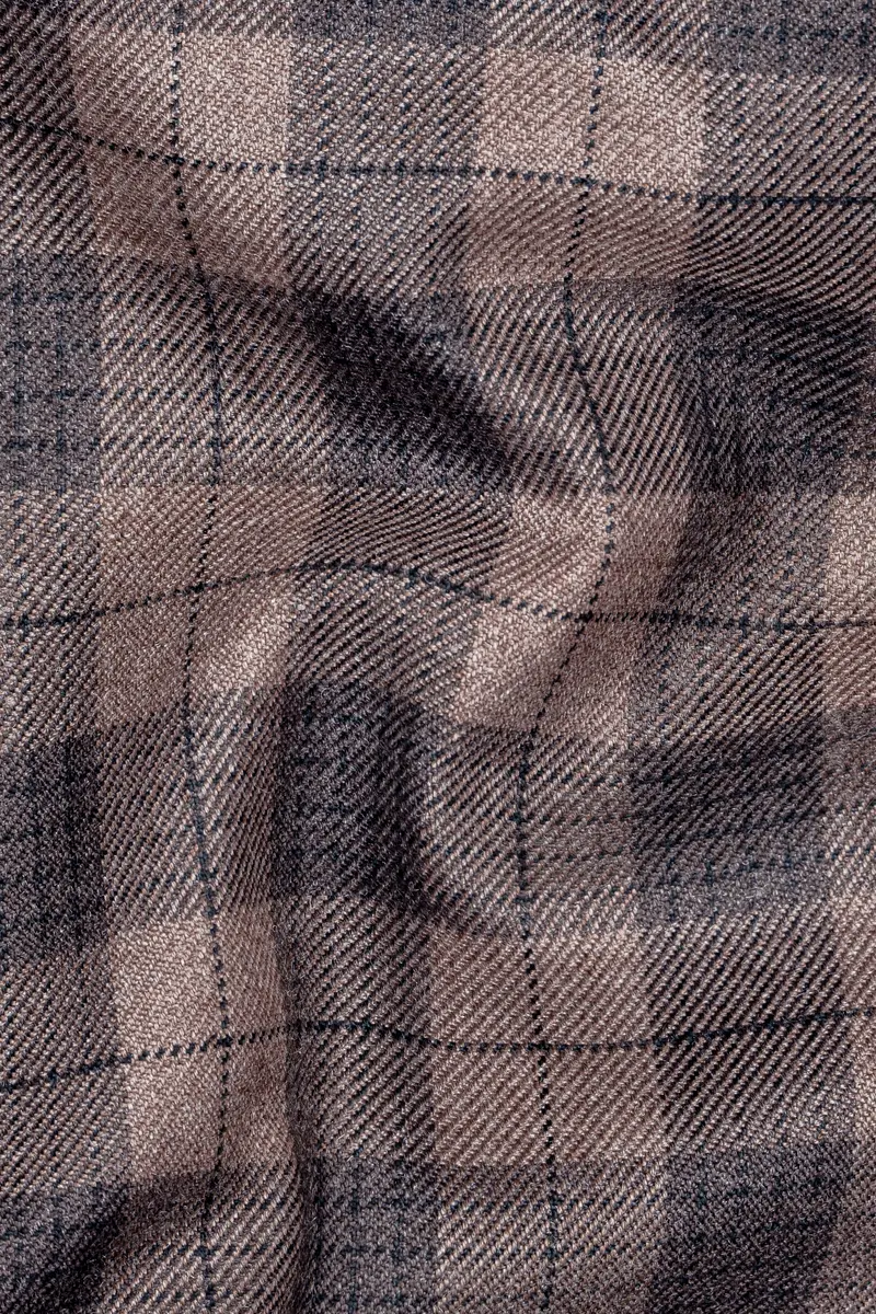Vampire Brown Checks Plaid Tweed Pant 3