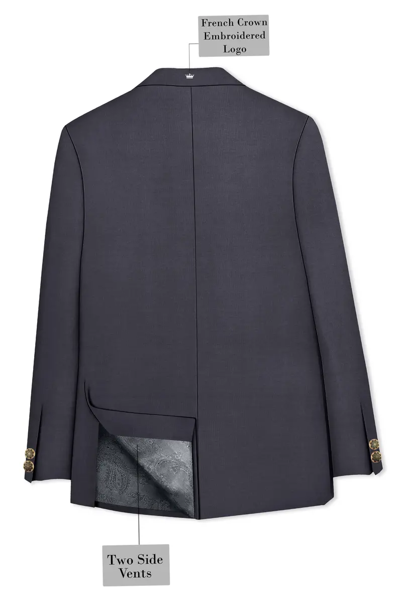 Vampire Gray Cross Placket Bandhgala Blazer 7
