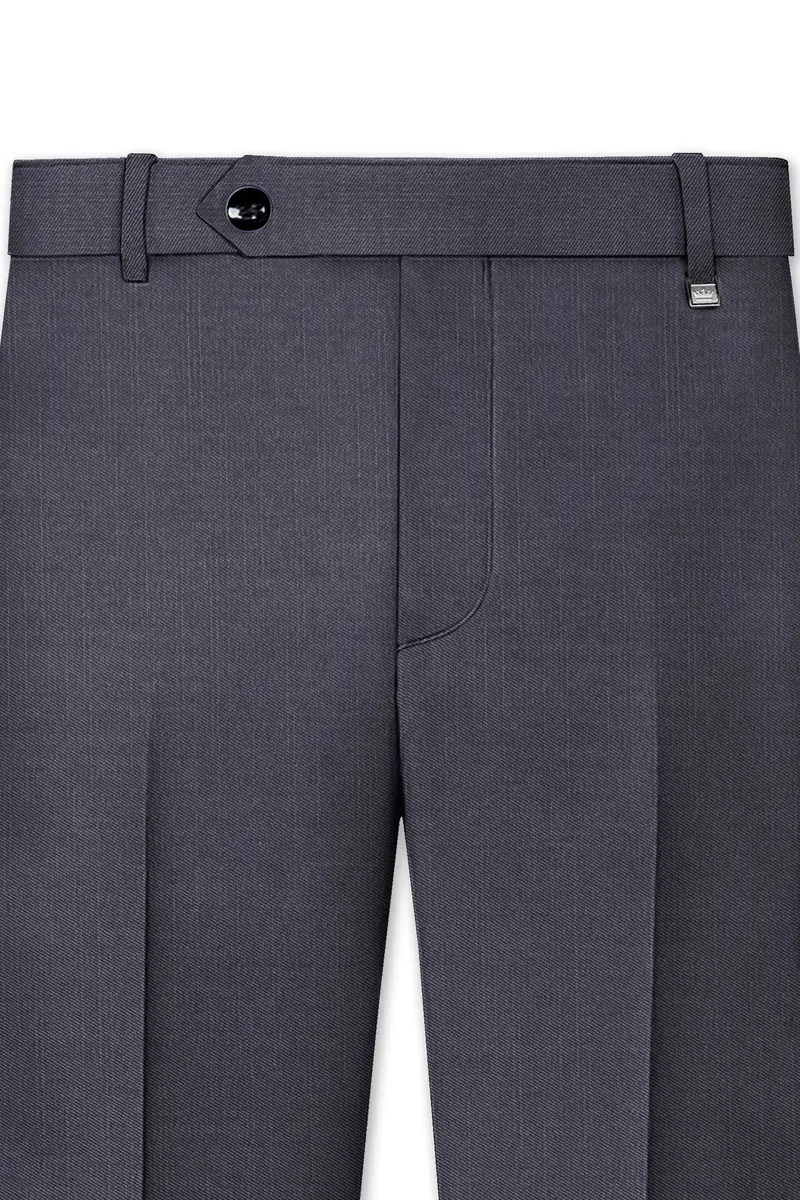 Vampire Gray Cross Placket Bandhgala Suit 11