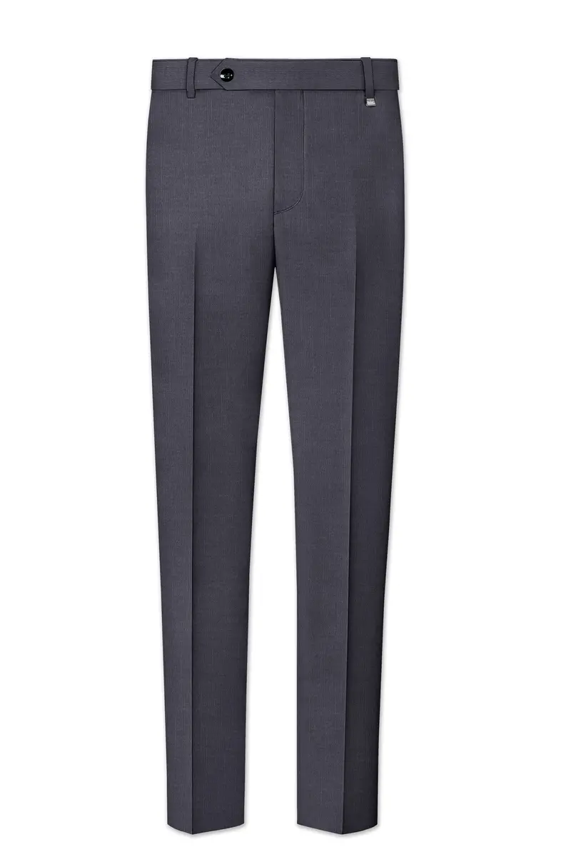 Vampire Gray Cross Placket Bandhgala Suit 12