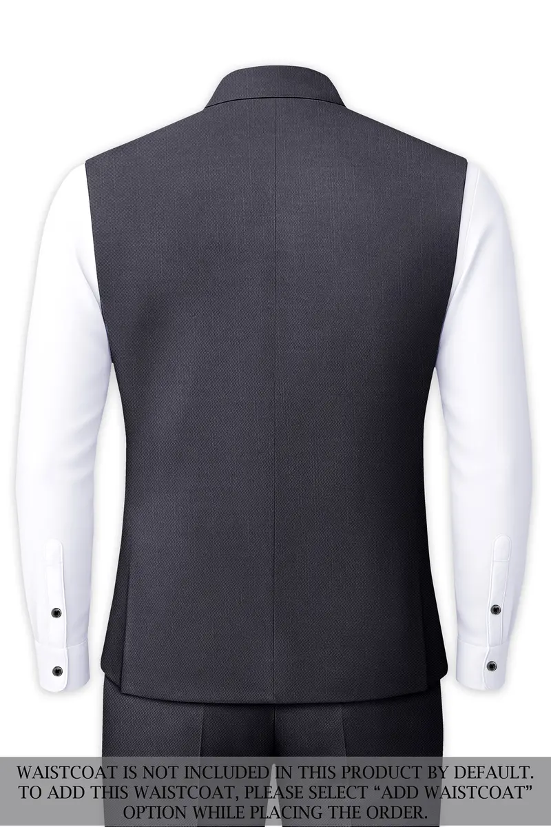 Vampire Gray Cross Placket Bandhgala Suit 16