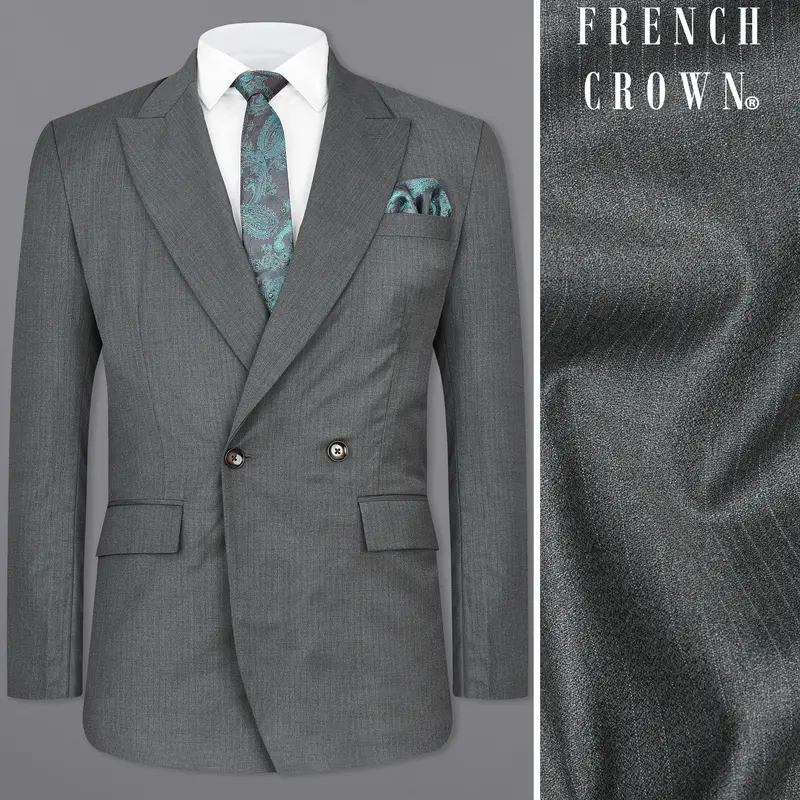 Vampire Gray Double Breasted Designer Blazer 1