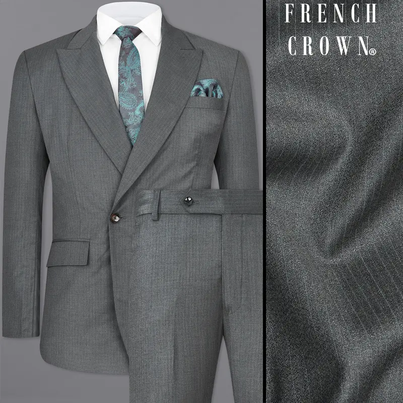 Vampire Gray Double Breasted Designer Suit 1
