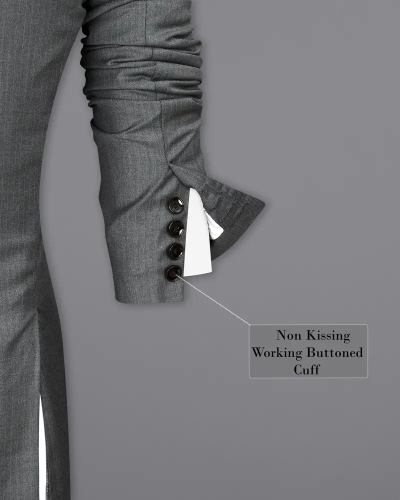 Vampire Gray Double Breasted Designer Suit 11