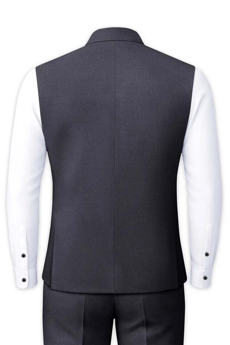 Vampire Gray Textured Nehru Jacket 4