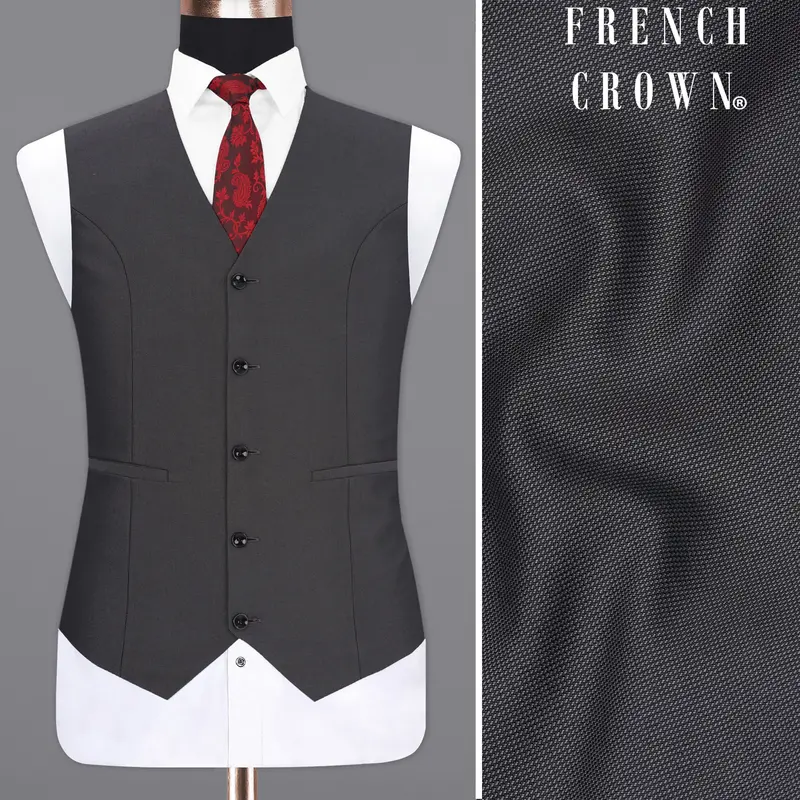 Vampire Gray Textured Waistcoat 1