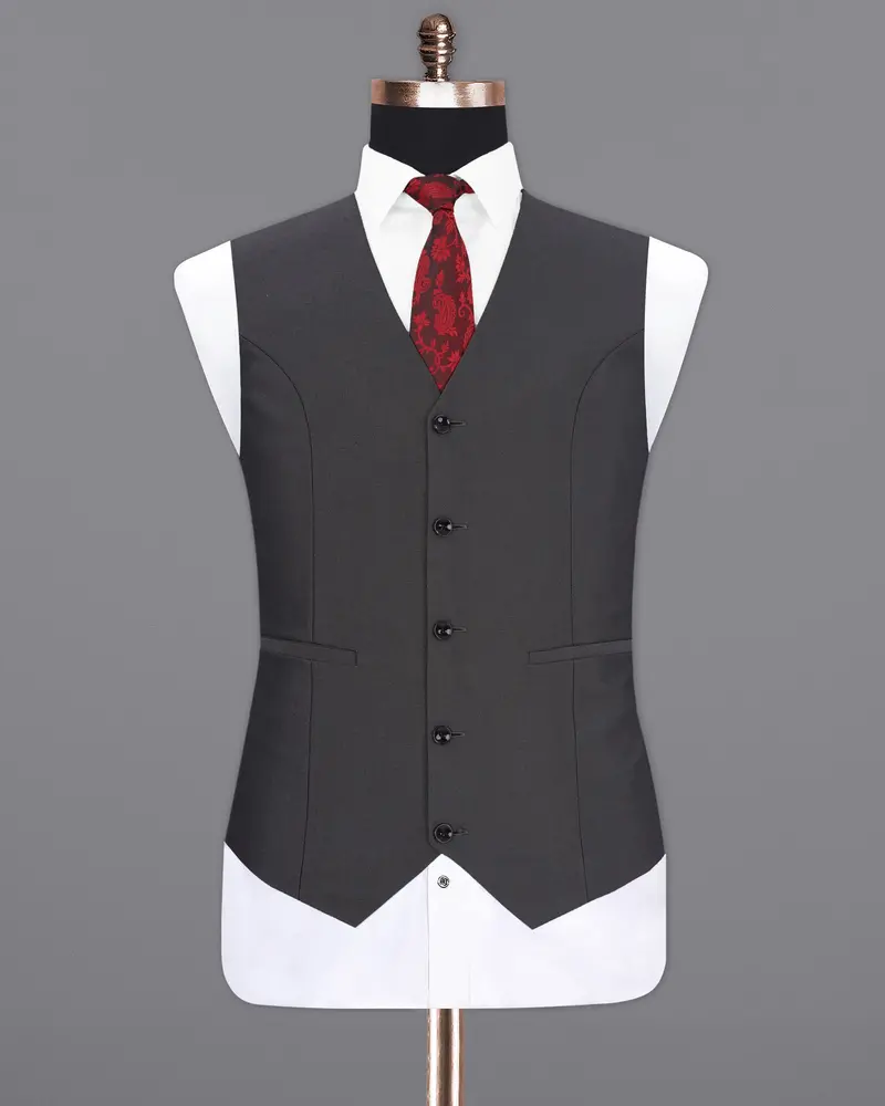 Vampire Gray Textured Waistcoat 2